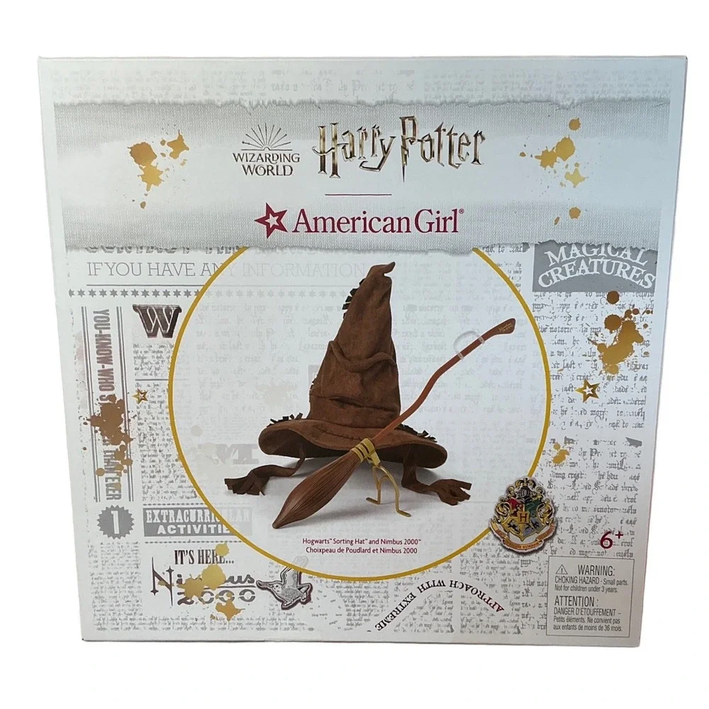 American Girl Harry Potter Hogwarts Sorting Hat and Nimbus 2000 Broom Set HJR42